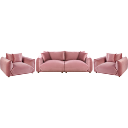 LUVOS - Banken set - Roze - Fluweel