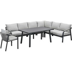 Garden Impressions Tarera lounge dining set 6-delig incl stoel - donker grijs