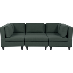 UNSTAD - Moduliare bank met hocker - Donkergroen - 5-zits - Polyester