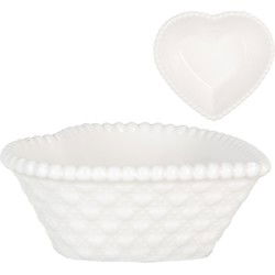 Clayre & Eef Kom 25 ml Wit Keramiek Hartvormig