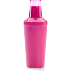 Cocktailshaker van kunststof in het roze 500 ml - 23 cm hoog - Cocktailshakers