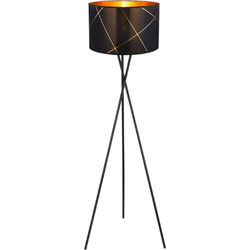 Zwarte metalen vloerlamp  | ø 55 cm | Modern | Woonkamer | Eetkamer | Tripot