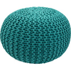 SVJ Poef Rond - 55 x 55 x 37 cm - Katoen - Groen