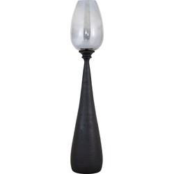 PTMD Windlicht Midi - 25x25x130 cm - Glas - Zwart