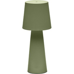 Kave Home - Grote tafellamp voor buiten Arenys van groen geverfd metaal