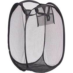 Kipit Wasmand flexibel/opvouwbaar - zwart - kunststof - 33 x 33 x 58 cm - 60 liter - Wasmanden