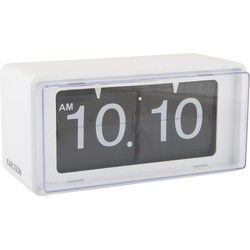 Wandklok Retro Boxed Flip - Mat wit - 20x10x10cm