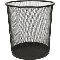 Gerimport Prullenmand - zwart - 12L - metaal - Prullenmanden