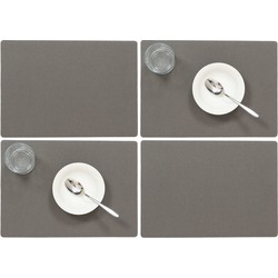 Set van 6x stuks stevige luxe Tafel placemats Plain donkergrijs 30 x 43 cm - Placemats