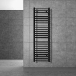 Badkamerradiator Sahara 400x1500 mm zwart mat recht met zijaansluiting LuxeBath