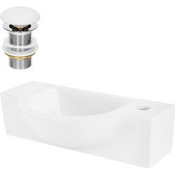 Wastafel incl. afvoerplug Wit zonder overloop 44,5x25,5x12 cm Wit keramiek Links uitgelijnd ML design