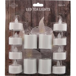 1x set van 12 stuks LED theelichtjes/waxinelichtjes in diverse maten - LED kaarsen