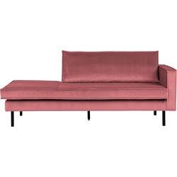 BePureHome Rodeo Daybed Right - Velvet - Pink - 85x203x86