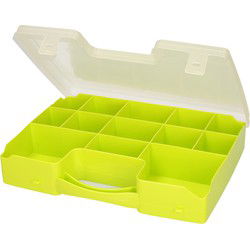PlasticForte Opbergkoffer - 13-vaks - groen - 27,5 x 20,5 cm - Opbergbox