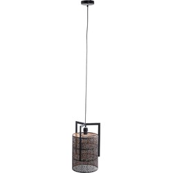 PTMD Sten Black iron hanging lamp see through shade rnd