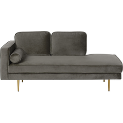 Beliani MIRAMAS - Chaise longue-Grijs-Fluweel