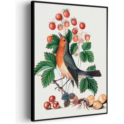 Muurwerken Akoestisch Schilderij - Prent Natuur Vogel en Bloemen 11 - Geluidsdempend Wandpaneel - Wanddecoratie - Geluidsisolatie - BASIC (AW 0.65) S (50X70)