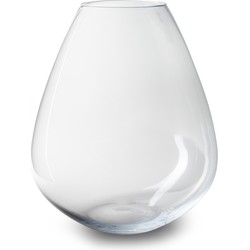 Jodeco Bloemenvaas Gabriel - helder transparant - glas - D34 x H40 cm - bol vorm vaas - Vazen