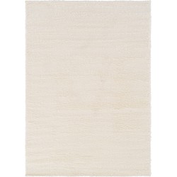 Vercai Rugs Parma Collectie - Hoogpolig Vloerkleed - Shaggy Tapijt voor Woonkamer - Polyester - Ivoor - 80x150 cm