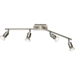 Cosmo Casa Lighting Plafondlamp - 4-vlammig - Nikkel Mat - Verstelbaar Armatuur - LED - Warm wit