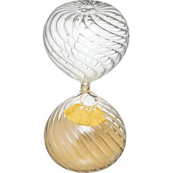 Atmosphera Zandloper cilinder - decoratie of tijdsmeting - 20 minuten geel zand - H18 cm - glas - Zandlopers