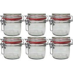 6x Glazen confituren pot/weckpot 200 ml met beugelsluiting en rubberen ring - Weckpotten