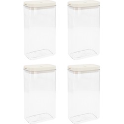 Krumble Voorraadpot rechthoek - set van 4 - 1800 ML - Plastic  - Beige