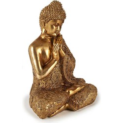 Arte r Boeddha beeld - zittend - polyresin - goud - 33 cm - binnen - Beeldjes