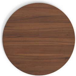 Kave Home - Tiaret rond tafelblad in melamine met walnoot afwerking, Ø 70 cm