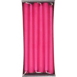 Enlightening Candles Dinerkaarsen - 12x stuks - fuchsia roze - 8 branduren - 25 cm - kandelaar kaarsen - Dinerkaarsen