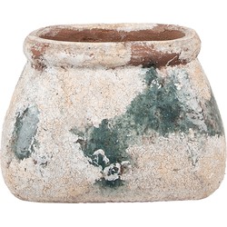 Clayre & Eef Bloempot 20x14x13 cm Beige Groen Terracotta