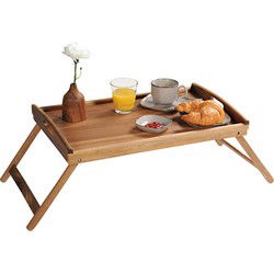 Acacia houten dienblad met inklapbare poten - 35 x 55 cm - Dienbladen