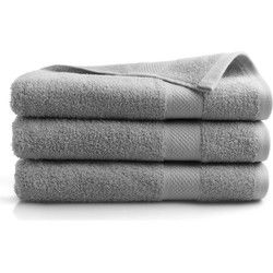 DoubleDry Hotel Badhanddoeken 70 x 140 cm – Set van 3 – 100% Katoen 500 g/m2 – Zacht & Absorberend -  Lichtgrijs