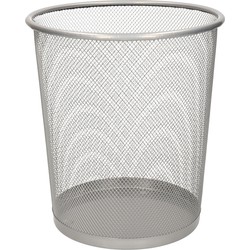 Gerimport Prullenmand - 9L - metaal - zilver - prullenbak - 27 cm - Prullenmanden