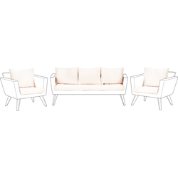 VITTORIA XL - Tuinkussenhoezen set - Gebroken wit - Polyester