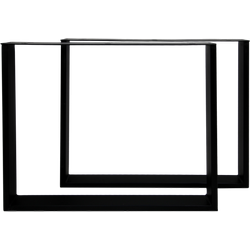 Tafelpoten - U-model - 80x72 cm - gepoedercoat zwart metaal - set van 2