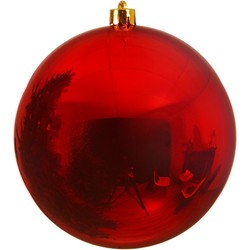 Grote raam/deur/kerstboom decoratie rode kerstballen 20 cm glans - Kerstbal