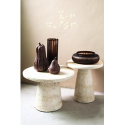 PTMD Salontafel Adwin - 60x60x42 cm - Travertin - Creme