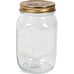 Bormioli Rocco keuken voorraadpotten - met schroefdop - glas - 1L - Voorraadpot