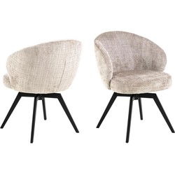 Eetkamerstoel - Beige - Stof - Zithoogte 48cm - Durin
