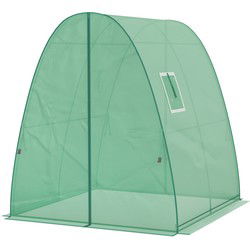 4goodz Boogvormige Kas met 2 Roldeuren, Netvensters 1,8x1,8x2 m - Groen