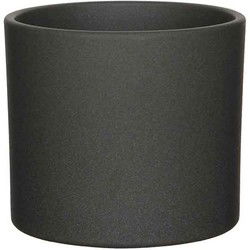 Mica Decorations era ronde bloempot donkergrijs mat maat in cm: 14x17