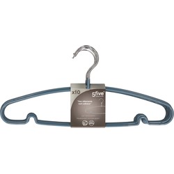 Voordeelset van 30x stuks metalen kledinghangers blauw/grijs 39 x 19 cm - Kledinghangers