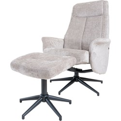 Relaxfauteuil Bindy + Hocker - Perfect Harmony - Taupe 04