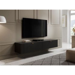 Meubella - TV-Meubel William - Mat zwart - 200 cm