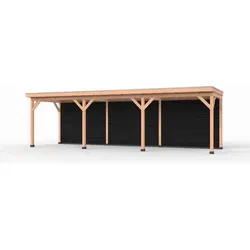 Douglas overkapping 900 x 250, met zwarte achterwand, Westwood Comfort
