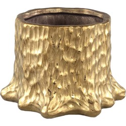 PTMD Inder Ronde Bloempot - 19 x 15 x 14 cm - Keramiek - Goud