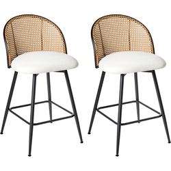 NATHAN - Barkruk set van 2 - Wit - 91 cm - Kunstleer