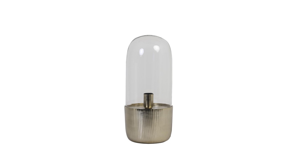 Tafellamp Kalema - Glas/Goud - Ø20x48 cm