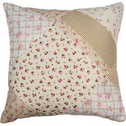 Clayre & Eef Kussenhoes Groen Beige Polyester Bloemen